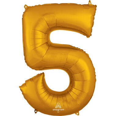 Foil balloon - Number - 5 - Gold - 86 cm